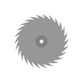 Round saw flat illustration sign vector icon. Steel industrial iron power rotary cutter circular. Blade tool wheel