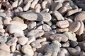 Round sea stones, pebbles, close-up, texture