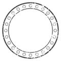 Round seal with star circle. Blank stamp template