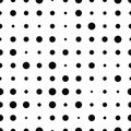 Black and white halftone seamless pattern with circles. Dotted texture. Polka dot on white background. Royalty Free Stock Photo