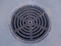 Round sewer manhole top view round shape