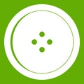 Round sewing button icon green Royalty Free Stock Photo