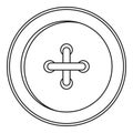 Round sewn button icon, outline style Royalty Free Stock Photo