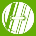 Round sewn button icon green Royalty Free Stock Photo