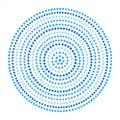 Round shape, circle made of hand drawn dots, rings