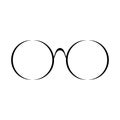 Round shape glasses vector icon. Isolated clipart on white background.