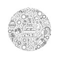 Round shape illustration of wedding Royalty Free Stock Photo