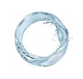 Round shape made of water splashes isolated on white background Royalty Free Stock Photo