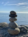 Stone balancing on the beach Royalty Free Stock Photo