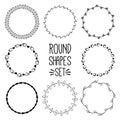 Round Shapes Hand Drawn Set Decorative brushes