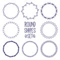 Round Shapes Hand Drawn Set Decorative brushes graphic resources