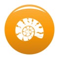 Round shell icon vector orange