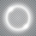 Round shiny frame background with lights. Abstract luxury light ring. Vector