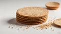 Round shortbread cookies and broken