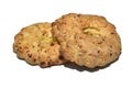 Round shortbread cookies with nuts. Royalty Free Stock Photo