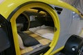Round side door and beds inside small outdoor camper van trailer MINK from Iceland