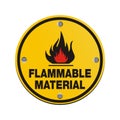 Round sign - flammable material