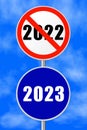 Round sign New Year 2023 Royalty Free Stock Photo
