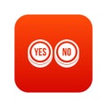 Round signs yes and no icon digital red