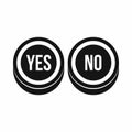 Round signs yes and no icon, simple style