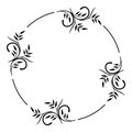 Round silhouette floral frame