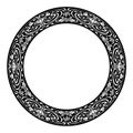 Round silhouette frame in art nouveau style Royalty Free Stock Photo