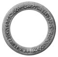 Round silver-plated antique empty picture frame Royalty Free Stock Photo