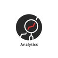 Round simple analytics logo isolated on white