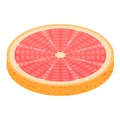 Round slice grapefruit icon, isometric style