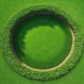 Round slice of grass field with soil piece of land with green grass surface isolated with Fresh environment and tourism Royalty Free Stock Photo