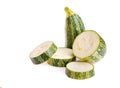 Round sliced zucchini isolated on white background Royalty Free Stock Photo
