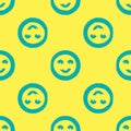 Round smileys. Seamless pattern drawn with rough strokes of the brush.