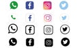 Round social media icons or social network logos Royalty Free Stock Photo