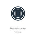 Round socket icon vector. Trendy flat round socket icon from technology collection isolated on white background. Vector