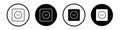 Round socket thin line vector icon set Royalty Free Stock Photo