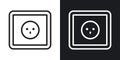 Round socket thin line vector icon set Royalty Free Stock Photo