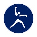 Round Softball pictogram, new sport icon in blue circle