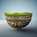 Round soil floting ground. Royalty Free Stock Photo