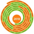 Round 2018 spanish calendar