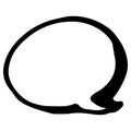 a round speech bubble drawn by hand in the style of a comic book with an isolated black outline on white with an empty Royalty Free Stock Photo