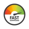 Round Speedometer fast download speed. Vector illustration template