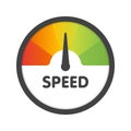 Round Speedometer fast speed. Vector illustration template