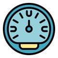 Round speedometer showing optimal speed level icon