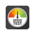 Round Speedometer speed test download. Vector illustration template