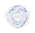 Round sphere made of milk and water splashes on white background Royalty Free Stock Photo