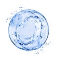 Round sphere made of water splashes on white background Royalty Free Stock Photo