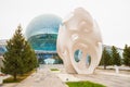 Round sphere modern building, Nur-Alem sphere EXPO 2017 Exhibition Area. Sculpture construction art Minima Maxima. Museum Energy Royalty Free Stock Photo