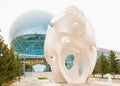 Round sphere modern building, Nur-Alem sphere EXPO 2017 Exhibition Area. Sculpture construction Minima Maxima. Museum Energy Royalty Free Stock Photo