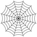 Round spider web, cobweb vector symbol sign of confusion and a network of trap