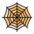 Round spider web icon, outline style